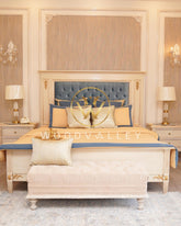 White Chalk Gold Bed Set
