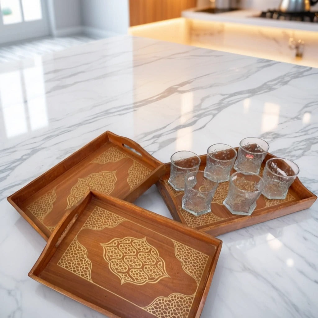 Wooden Tray Set