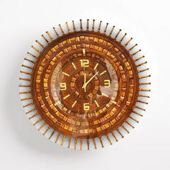 Wooden Sun Shape Clock