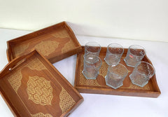 Wooden Tray Set