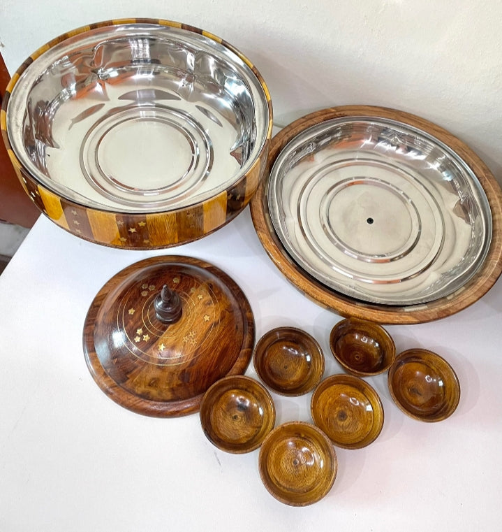 Wooden & Steel Buffet Hot Pot