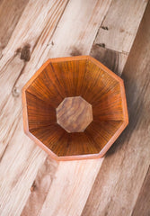 Carved Wooden Dustbin