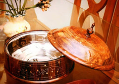 Wooden Hot Pot with Steel Bowl