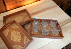 Wooden Tray Set