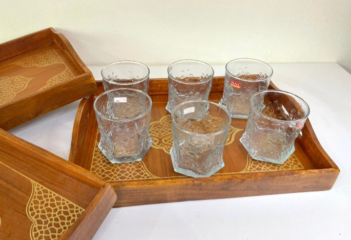 Wooden Tray Set