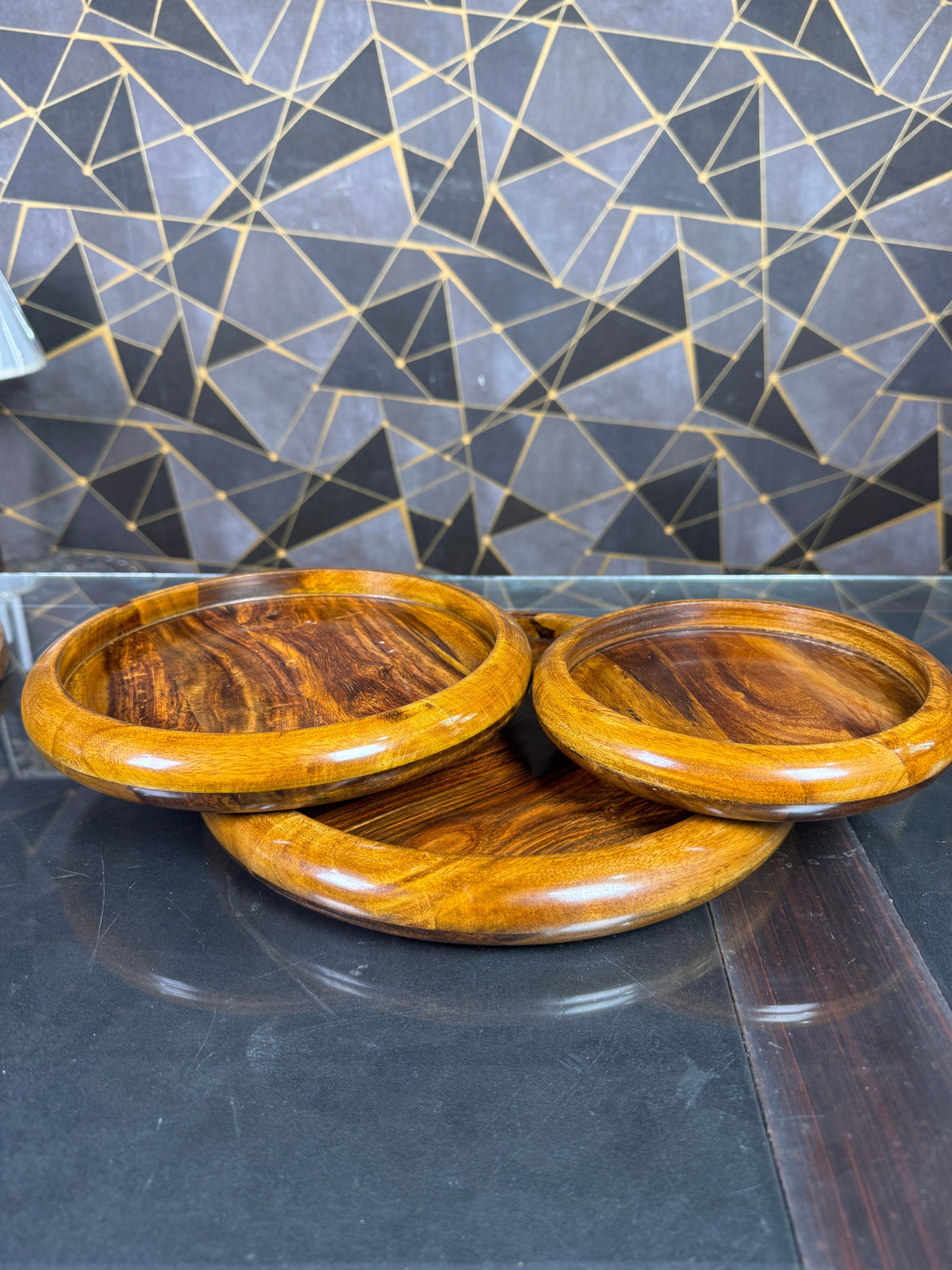 wooden plate set spanish style