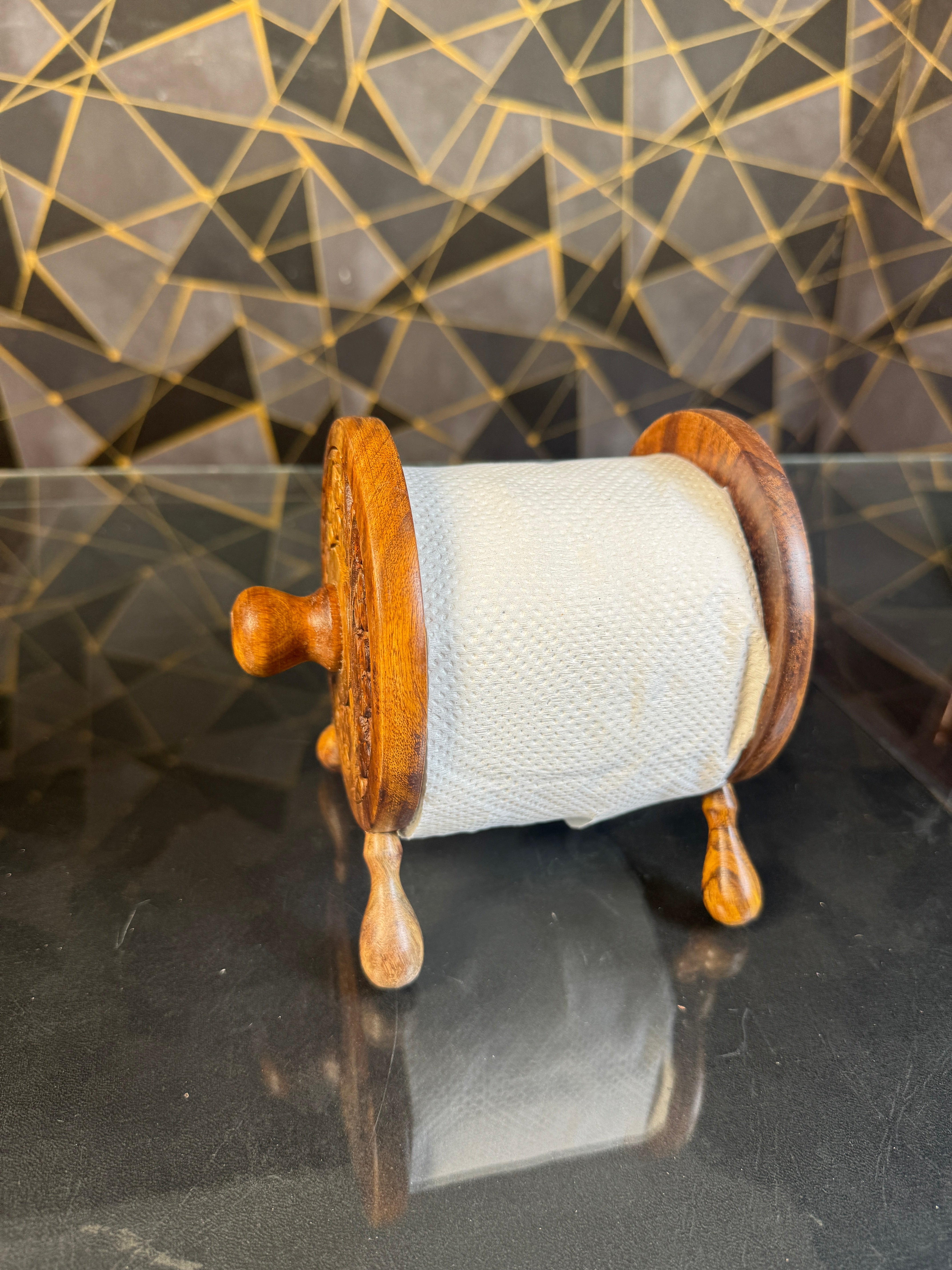 wooden tissue roll stand
