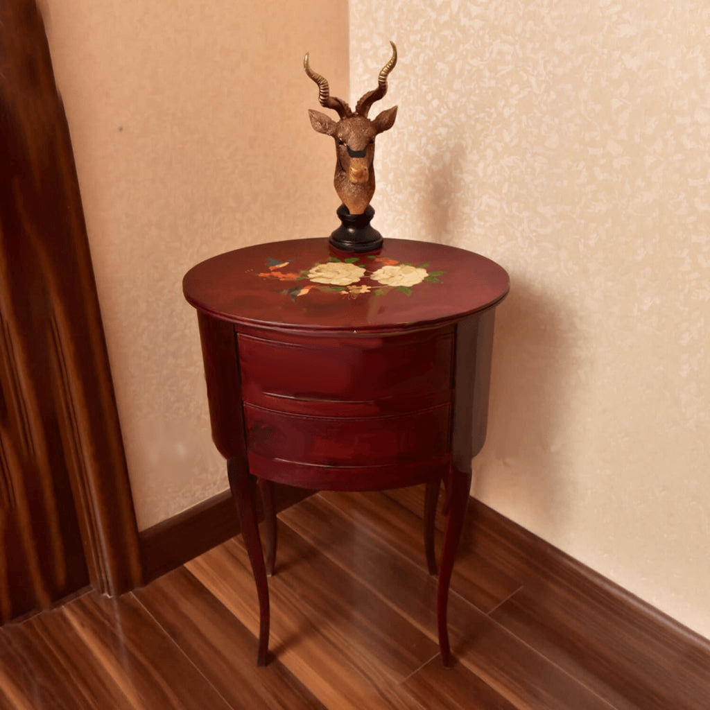 Wooden Maroon Markhor Tables - Kaif Kraft