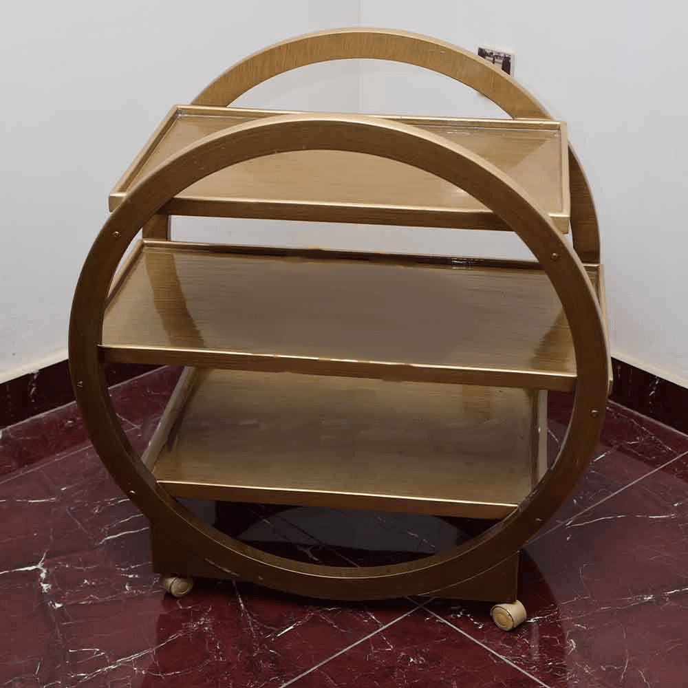 Golden Sheesham Tea Trolley