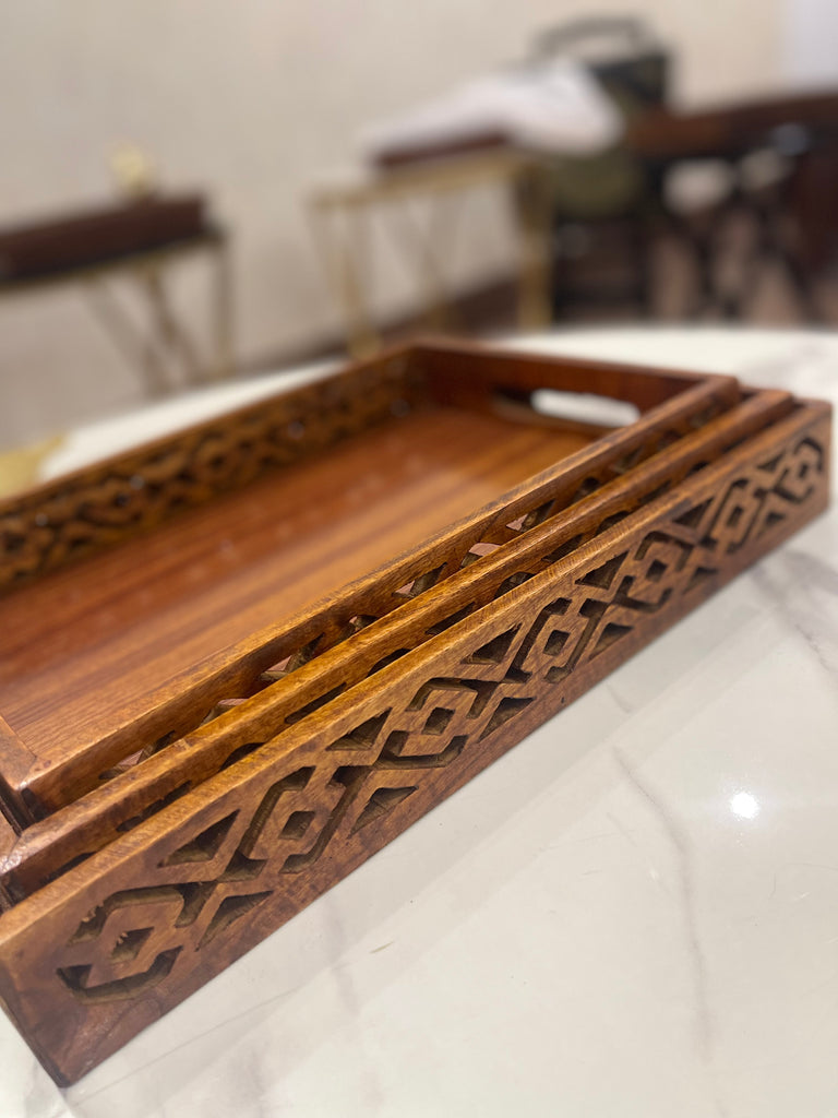 Wooden Cutwork Tray Set - Kaif Kraft
